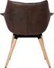 home24 Armlehnenstuhl - Microfaser / Eiche Massiv Produktbild-Vorschau 6