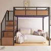Letto a castello 90x200 cm con schienale in ecopelle, letto Anteprima dell’immagine prodotto 3