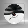 Wanduhr - Rund - Glasuhr - Frau Hut Schwarzweiß - 30x30cm - Produktbild-Vorschau 3