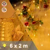 LZQ 6 x 2 m LED Lichternetz 280 LEDs Lichterkette Vorhang Produktbild-Vorschau 1