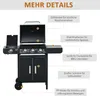 Outsunny Gasgrill BBQ Grillwagen mit 4 Brennern Schrank Produktbild-Vorschau 7