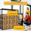 Półka na drewno kominkowe Ikodm, stojak na drewno opałowe, Podgląd zdjęcia produktu 4