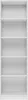 A white, empty bookshelf with multiple shelves. Produktbild-Vorschau
