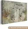 MuchoWow® - Leinwandbilder - Blumen - Grau - Natur - Kunst, Produktbild-Vorschau 1