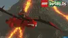 A Lego character rides a red dragon in front of a volcanic mountain. Produktbild-Vorschau