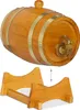 A wooden barrel with metal bands and a spigot, shown above a wooden stand. Náhled obrázku produktu