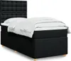 vidaXL Boxspringbett mit Matratze Schwarz 90x200 cm Stoff Produktbild-Vorschau 2
