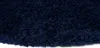 A close-up view of a dark blue shaggy rug. Voir les images du produit