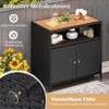 COSTWAY 2-türige Gartenschrank Rattan, Buffetschrank mit Produktbild-Vorschau 7