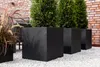 VIVANNO Pflanzkübel Fiberglas BLOCK Würfel, Anthrazit matt Produktbild-Vorschau 7