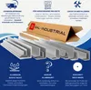 A marketing image showcasing aluminum profiles with various features highlighted. Produktbild-Vorschau