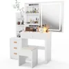 Schminktisch LED-Beleuchtung,mit Spiegel Hocker und 4 Produktbild-Vorschau 9