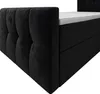 A close-up, angled view of a black boxspring bed with a white mattress. Produktbild-Vorschau