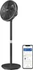 A black standing fan and a smartphone showing the fan's app. Anteprima dell’immagine prodotto