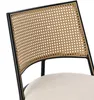 Close-up of the back of a chair, showing the rattan weave and black frame. Produktbild-Vorschau