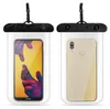 Two waterproof phone cases, one showing the front of a phone and the other showing the back. Produktbild-Vorschau