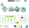 A collage of Gravitrax extension building pieces and diagrams, along with product information and branding. Produktbild-Vorschau
