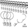 25 Stück Metall Vorhangringe Gardinenringe mit Clips Produktbild-Vorschau 1