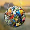 GKA Sonnenfänger Vögel und Blumen 15 cm bunt Buntglas Produktbild-Vorschau 2