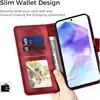 EASDNB Samsung Galaxy A55 5G Lederhülle Rot Flip Wallet Produktbild-Vorschau 2