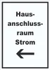 Hausanschlussraum Strom Schild mit Text und Richtungspfeil Produktbild-Vorschau 1