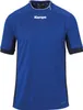 A blue t-shirt with navy accents and a white collar. Voir les images du produit