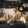 3 dekoratívne rozety hodiny čierne zlaté Silvester Nový rok Náhľad obrázku produktu 4