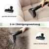 Collage showing different cleaning attachments and applications of a carpet cleaner. Produktbild-Vorschau