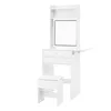 A white vanity table with a mirror and stool against a white background. Anteprima dell’immagine prodotto