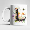 Name A bis Z und 0 bis 9 Blumen Bienen Kaffeetasse Teetasse Produktbild-Vorschau 1
