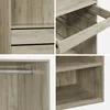 Collage of four close-up images showing details of a wooden wardrobe. Anteprima dell’immagine prodotto