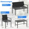 COSTWAY Polyrattan tuinmeubelset, loungeset voor buiten, Productafbeelding-voorbeeld 3