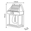 A line drawing of a solar wall light with dimensions indicated. Produktbild-Vorschau
