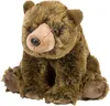 A plush toy grizzly bear sitting down, facing forward, against a white background. Podgląd zdjęcia produktu