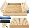 KOTARBAU® Bac à Sable Enfant Extérieur Bois 100 x 100 cm Voir les images du produit 1