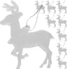 Weihnachtsbaum Anhänger mit Schnur Rentier Baumschmuck Weiß Produktbild-Vorschau 1