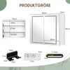 Zrcadlová skříňka z kovu s LED osvětlením a zásuvkou. Náhled obrázku produktu 9