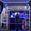 Flieks Etagenbett 90x200cm mit Led, Hochbett mit Produktbild-Vorschau 2