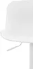 A close-up shot of the side of a white bar stool, showing the lever for height adjustment. Produktbild-Vorschau