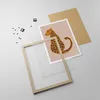 Gerahmtes Poster - Rahmen in heller Eiche - Panther Grafik Produktbild-Vorschau 4
