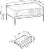 Couchtisch Kioto 104 cm Schwarz & Schwarz – 2 Schubladen, Produktbild-Vorschau 5