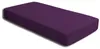 A purple fitted sheet is shown on a white background. Produktbild-Vorschau
