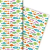 Lustiges Sommer Geschenkpapier mit Fischen auf weiß - Produktbild-Vorschau 3