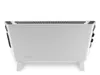 A white De'Longhi electric heater is shown from the front on a white background. Produktbild-Vorschau