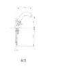 A technical drawing of a faucet with dimensions. Anteprima dell’immagine prodotto