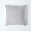 HOMESCAPES Set di 2 federe in velluto grigio, 40 x 40 cm Anteprima dell’immagine prodotto 2