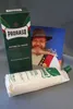 A box of Proraso shaving cream and a tube of shaving cream are displayed next to a photograph of a man with a large beard. Podgląd zdjęcia produktu