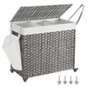 SONGMICS Wäschekorb, 160 L, mit Deckel, 3 Fächer, Produktbild-Vorschau 1