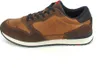 A side view of a single brown and dark brown sneaker. Produktbild-Vorschau