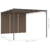 Padiglione da giardino con tenda laterale 4x3x2,25 m Taupe Anteprima dell’immagine prodotto 7
